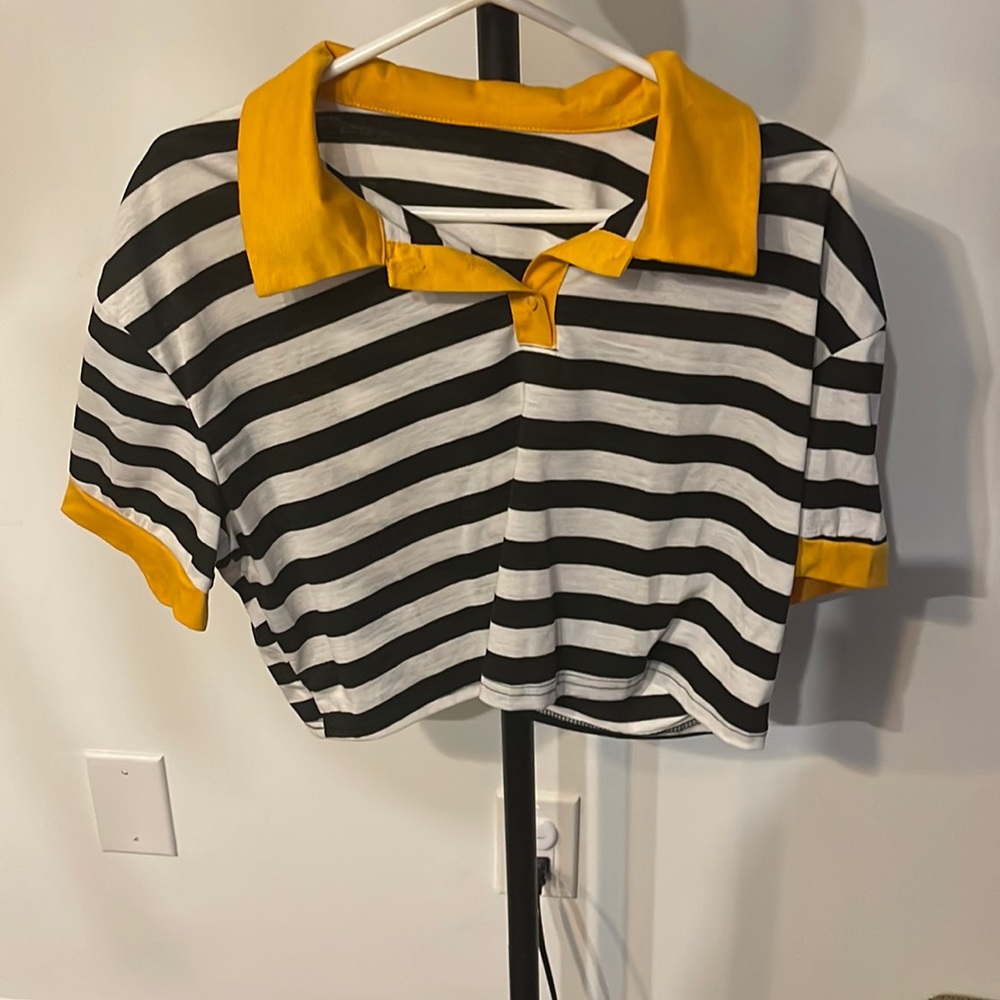Striped shirt with yellow